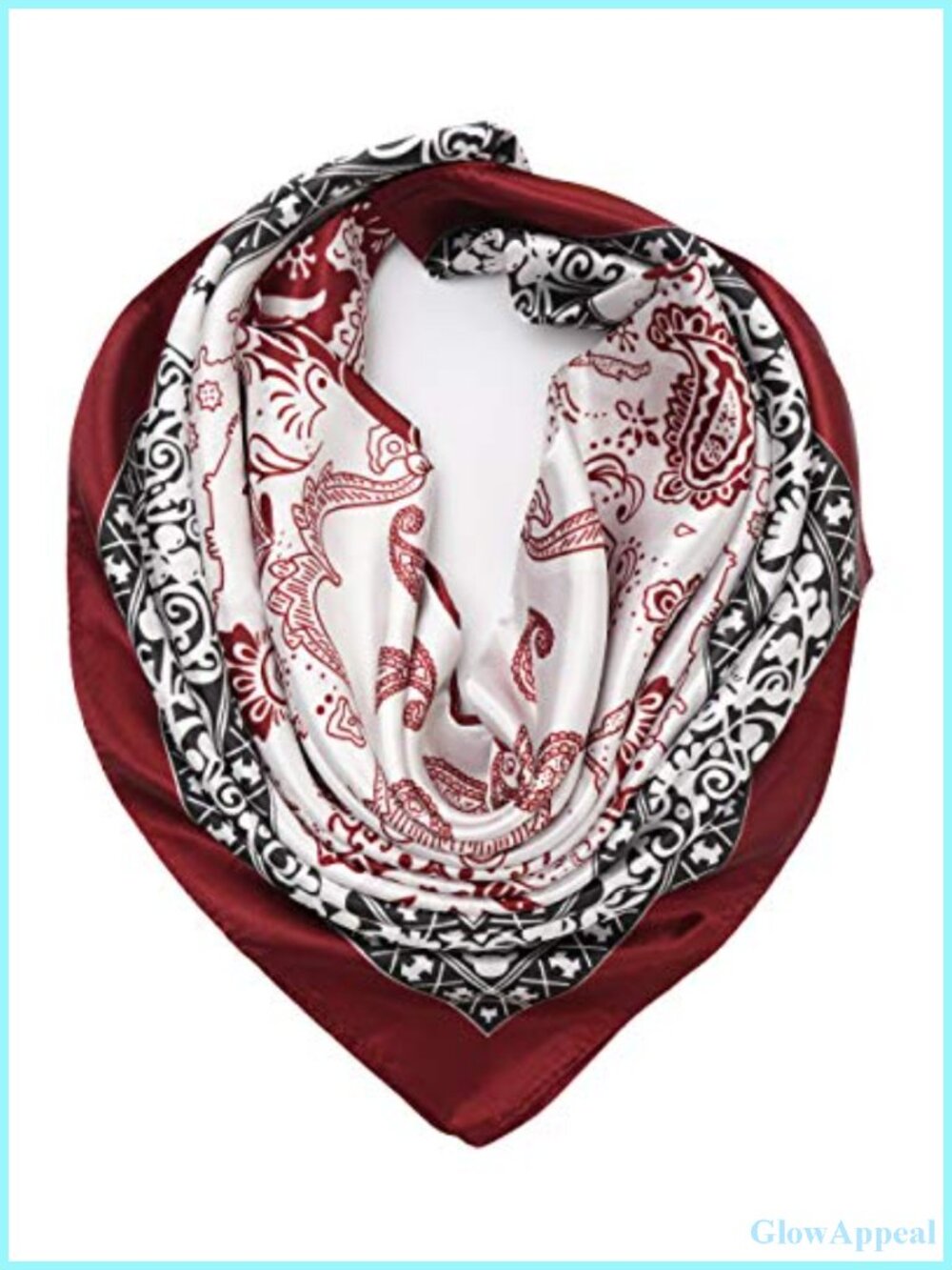Silk Like Paisley Print Square Scarf for Women Multifunctional Headscarf Wrap
